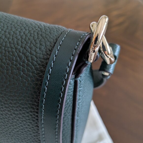 KATE SPADE Hudson Pebbled Leather Flap Convertible Shoulder Bag Northern Pine - Picture 13 of 16